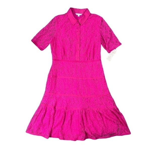 NWT Nanette Lepore Lace Collared Button Down Dress sz 8 - Picture 2 of 15